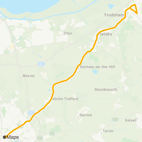 Stagecoach Merseyside and South Lancashire Bears Paw - Chester Bus Interchange map