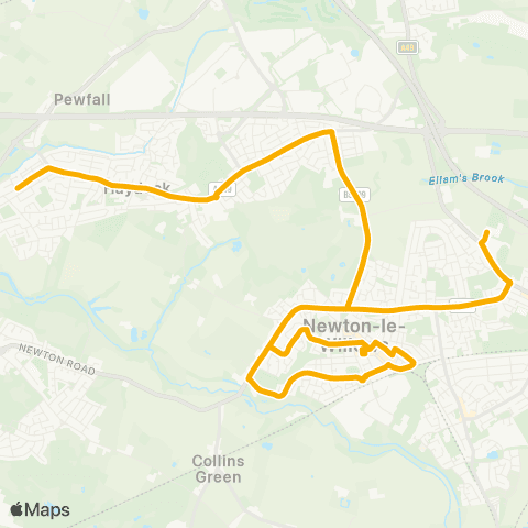 Stagecoach School Routes Selwyn Jones Sports Ctr Hail and Ride - Burrows St map