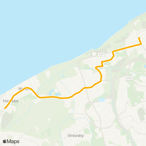 Stagecoach School Routes Wallasey Village - Hoylake Station map