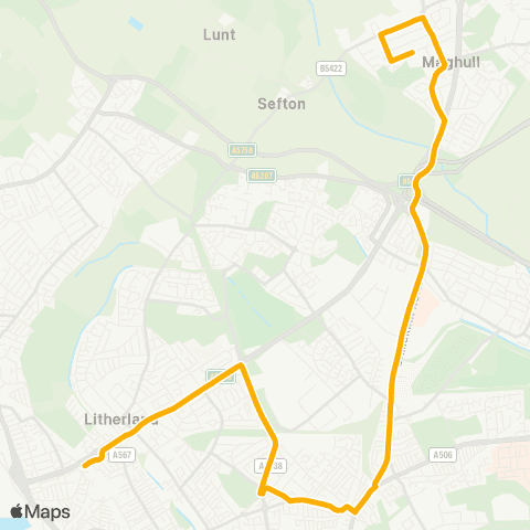 Stagecoach School Routes Maghull High School - Seaforth Station map