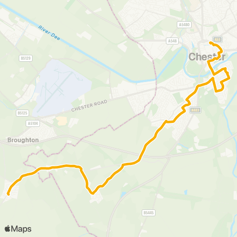 Stagecoach Merseyside and South Lancashire Chester Bus Interchange - Higher Kinnerton Church map