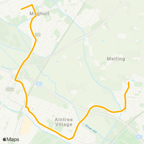 Stagecoach School Routes Chapel Lane - Maghull High School map