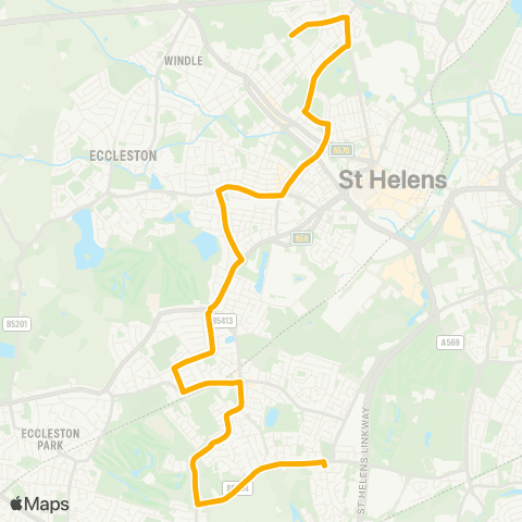 Stagecoach School Routes Gamble Avenue - Elton Head Road map
