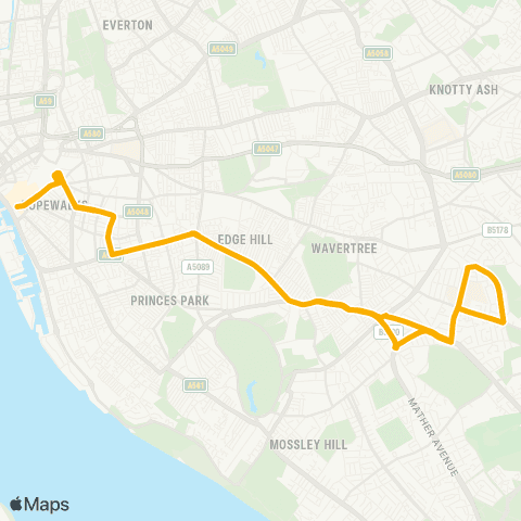 Stagecoach Merseyside and South Lancashire Liverpool One Bus Sta - Liverpool S Pkwy map