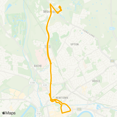 Stagecoach Merseyside and South Lancashire Upton Park & Ride - Upton Park & Ride map