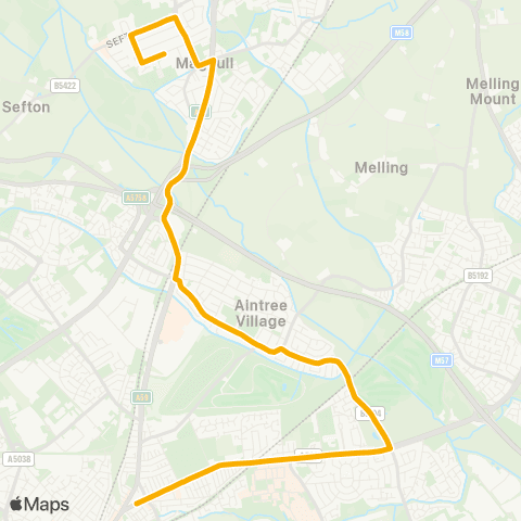 Stagecoach School Routes Maghull High School - Solar Road map