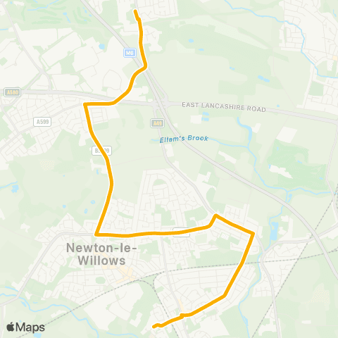 Stagecoach School Routes Newton Hosp - Byrchall and St Edmund Arrowsmith High Schools map