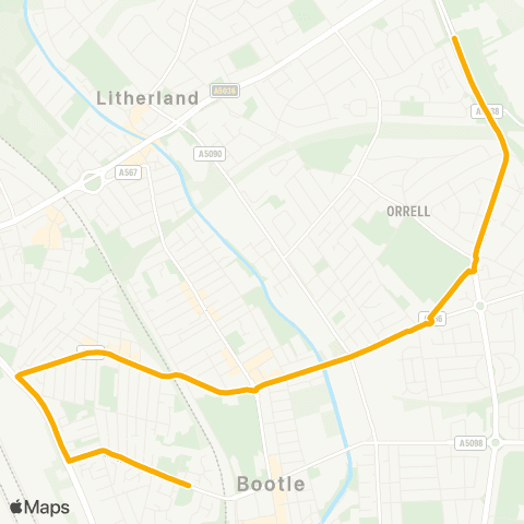 Stagecoach School Routes Captains Lane - Chestnut Grove map