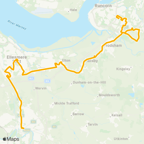Stagecoach Merseyside and South Lancashire Halton Lea S - Chester Bus Interchange map