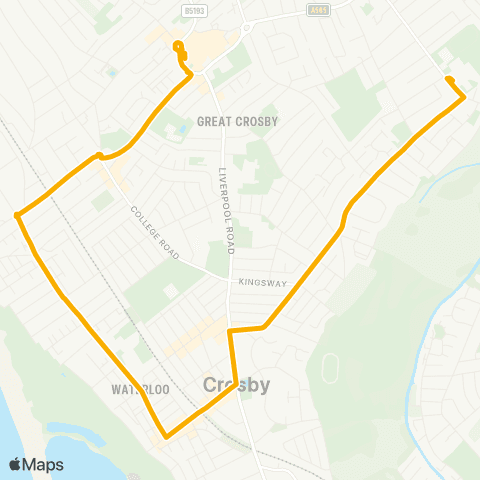 Stagecoach School Routes Lyndhurst Road - Crosby Village map