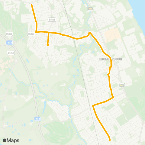 Stagecoach School Routes Sutherland Drive - Wirral Grammar School map