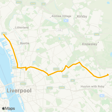 Stagecoach School Routes Hazel Road - Port of Liverpool map
