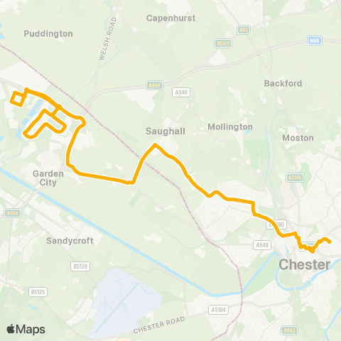 Stagecoach Merseyside and South Lancashire Parkway - Chester Bus Interchange map