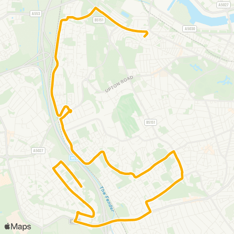 Stagecoach School Routes Arkle Road - Woodchurch High School map