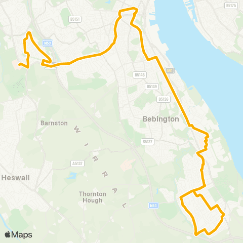 Stagecoach Merseyside and South Lancashire Eastham Rake Sta - Arrowe Park Hospital map