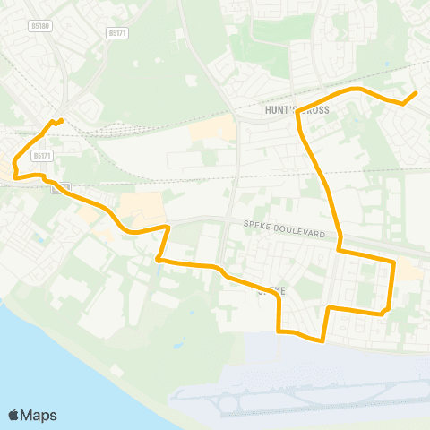 Stagecoach School Routes Chalon Way W - Rainford HS Internal Grounds map