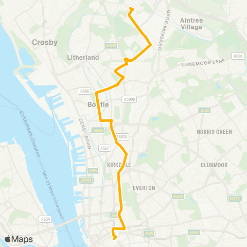 Stagecoach Merseyside and South Lancashire Magdalene Square - Queen Square Bus Sta map