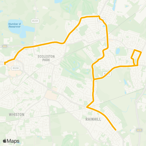 Stagecoach School Routes Coylton Avenue - Prescot Bus Station map