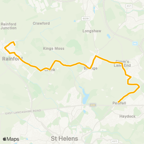 Stagecoach School Routes Slag Lane - Witton Way map