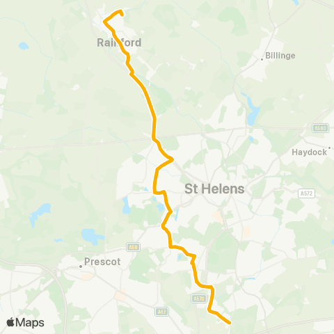 Stagecoach School Routes Jubits Ln - Rainford HS Internal Grounds map