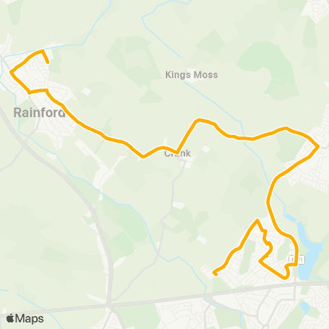Stagecoach School Routes Moss Bank Road - Witton Way map