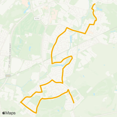 Stagecoach School Routes Farm Road - Meadow Lane map
