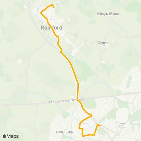 Stagecoach School Routes Harris St - Rainford HS Internal Grounds map