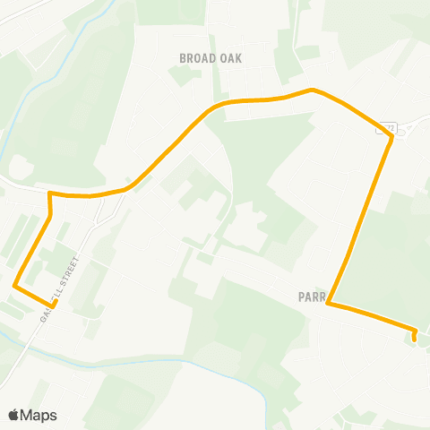Stagecoach School Routes Berrys Lane - Hammond Street map