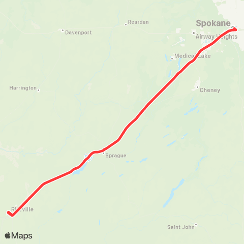 Special Mobility Services Ritzville - Spokane map