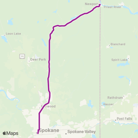Special Mobility Services Newport - Spokane map