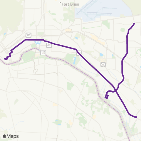 Sun Metro DTC Via Alameda map