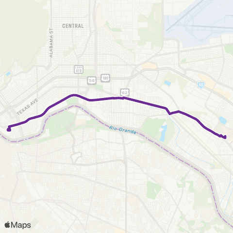 Sun Metro Valle Verde via Paisano map