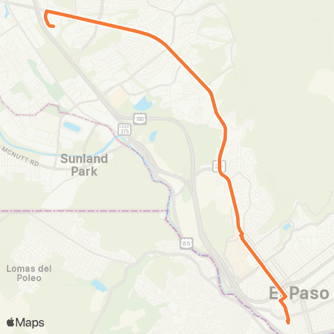 Sun Metro Mesa map