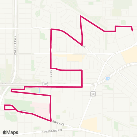 Sun Metro Chelmont Via Raynolds map