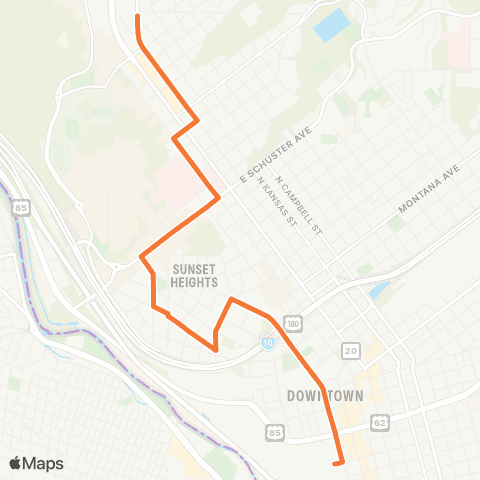 Sun Metro Sunset Heights / UTEP map