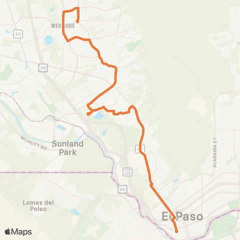 Sun Metro Westwind map