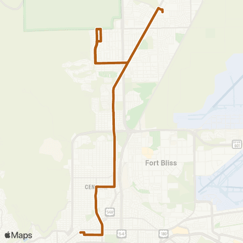 Sun Metro 5 Points via Dyer map