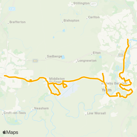 Stagecoach North East Town Hall - Tubwell Row map