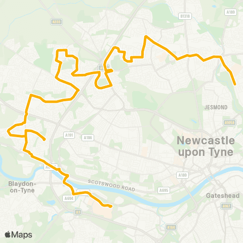 Stagecoach North East Interchange - Freeman Rd-Hambledon Gardens map