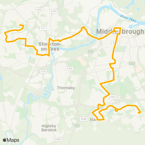 Stagecoach North East Bus Station Stand 13 - Outwood Academy map