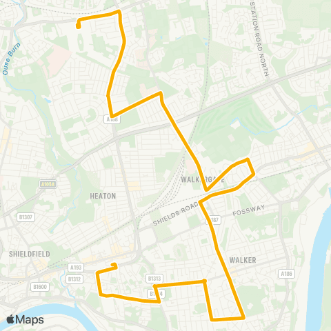 Stagecoach North East Brinkburn Street - Hmrc Benton Park View map