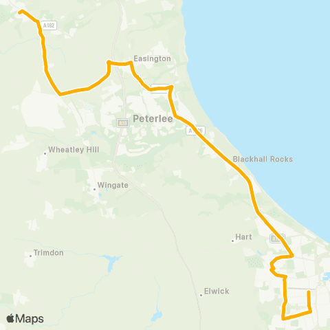 Stagecoach North East Elemore Ln-Grasmere Av - York Rd / Central Library map