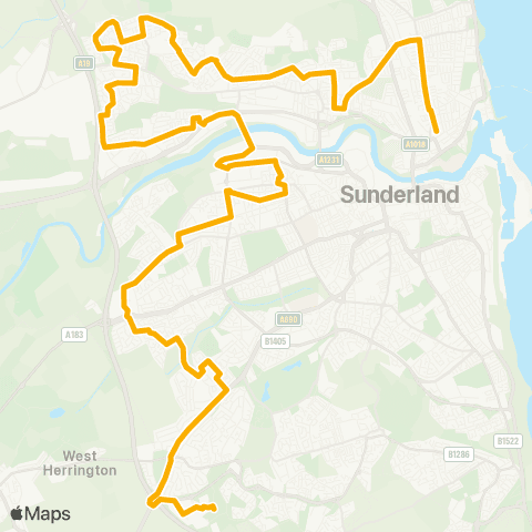 Stagecoach North East Doxford Technology Park - Gladstone St map