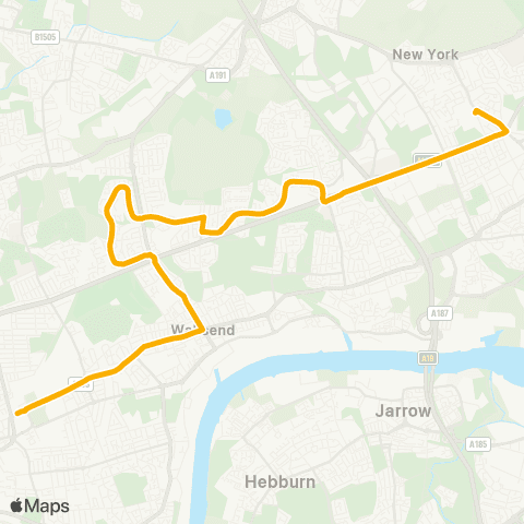 Stagecoach North East St Thomas More Rc Academy - Shields Rd-Henley St map