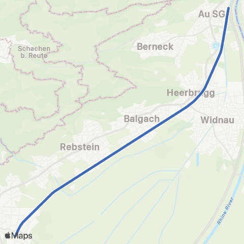 Schweizerische Südostbahn Brunnadern-Neckertal - Wattwil map