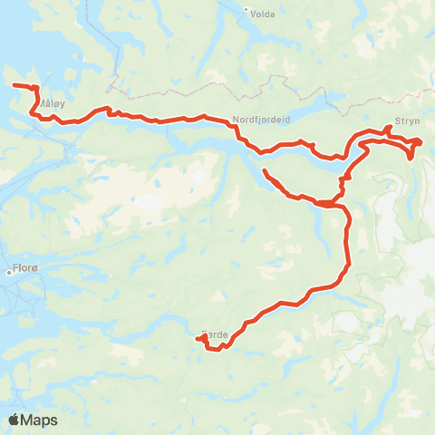 Skyss Sandane-Byrkjelo map