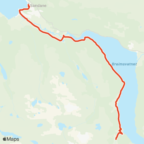 Skyss Sandane-Kandal-Mykland map
