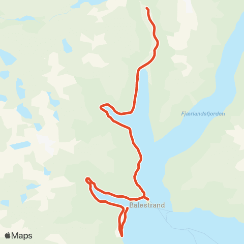 Skyss Balestrand-Vetlefjorden map