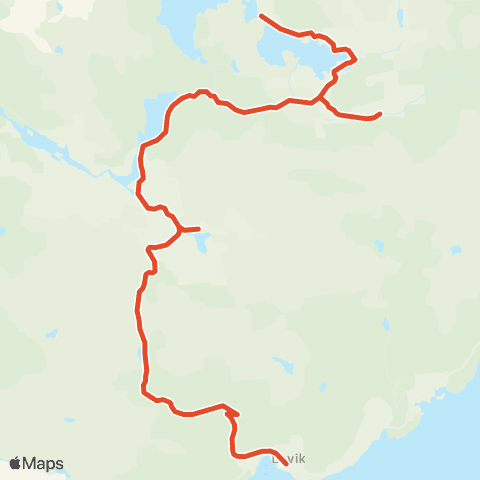Skyss Lavik-Bruland-Sørestrand map