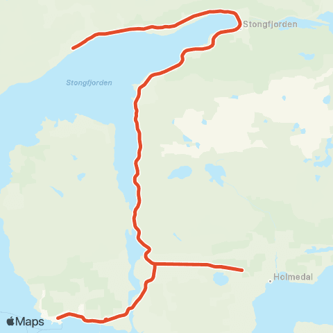 Skyss Unneset-Holmedal-Askvoll map